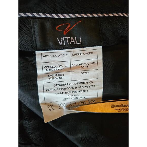 Mens Vitali Three Piece Suit Vested Suit Brand New 48R 43W Gray plaid - Picture 14 of 15